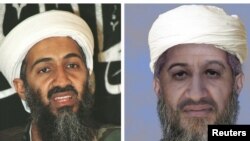 U.S. - An "age progressed" combination photo of Osama Bin Laden (Usama bin Ladin) provided by the U.S. Department of State and the FBI on 15Jan2010.