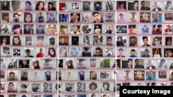 A composite image shows portraits of students killed in anti-government protests in Iran in January. 