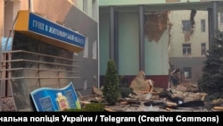 ჟიტომირის პოლიციის შენობა რუსეთის იერიშის შემდეგ. 19 აგვისტო, 2026. 