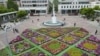 Montenegro -- A Flower carpet in the center of Podgorica ahead of the Europe Day 2021, May 7, 2021.