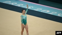 Ana Bărbosu în finala feminină de gimnastică artistică la sol de la Jocurile Olimpice din Paris, pe 5 august 2024.