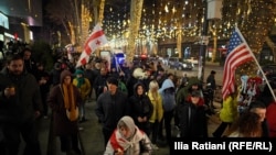საპროტესტო მსვლელობა რუსთაველზე. 16 დეკემბერი, 2025
