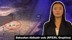  Киши колдуу болгон Айсулуу Мукашева жана кылмышка шектүүнүн көрсөтмө берип жаткандагы учурунан алынган сүрөт