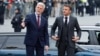 Czech President Petr Pavel (left) welcomes French President Emmanuel Macron at Prague Castle in Prague on March 5.