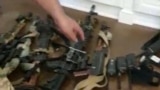 Kyrgyzstan - inside Former Kyrgyz President Almazbek Atambaev's compound - guns weapons screen grab