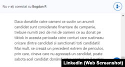 Discuție cu Bogdan Peșchir pe LinkedIn, în data de 6 decembrie 2024, despre alegerile prezidențiale din România și despre Călin Georgescu.