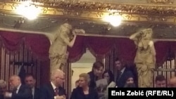 Stipe Mesić, Ivo Josipović, Grabar Kitarović, episkop Porfirije i biskup Ivan Šaško na proslavi u zagrebu