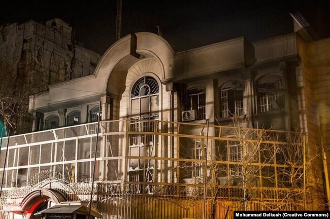 Damage to the Saudi Embassy in Tehran in 2016
