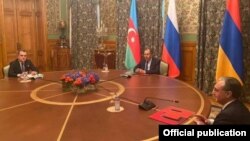 Russia - The foreign ministers of Armenia, Russia and Azerbaijan meet in Moscow, October 9, 2020