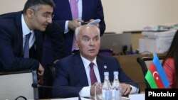 Armenia - Azerbaijan's Deputy Foreign Minister Mahmud Mammadguliyev attends a Black Sea Economic Cooperation meeting in Yerevan, 27 June 2018.