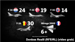 Згідно з публічною інформацією кількість наданих та запланованих до передачі Україні літаків F-16