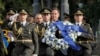 NATO Secretary-General Mark Rutte visits Kyiv's Wall of Remembrance to pay tribute to slain Ukrainian soldiers while on a visit to Ukraine's capital on October 3. 