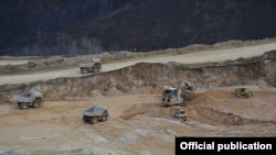 Armenia - Open-pit mining at Teghut copper deposit, 20Dec2014.