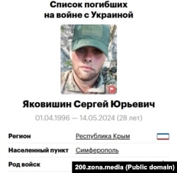 Крымчанин Сергей Яковишин, бывший заключенный Керченской колонии №2, погибший на войне против Украины в рядах армии РФ