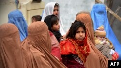 Afghan refugees waiting for renewing their registration cards in Khyber Pakhtunkhwa (file photo).