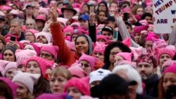 На акции протеста "Марш женщин на Вашингтон" в самом Вашингтоне. 21 января 2017 года.