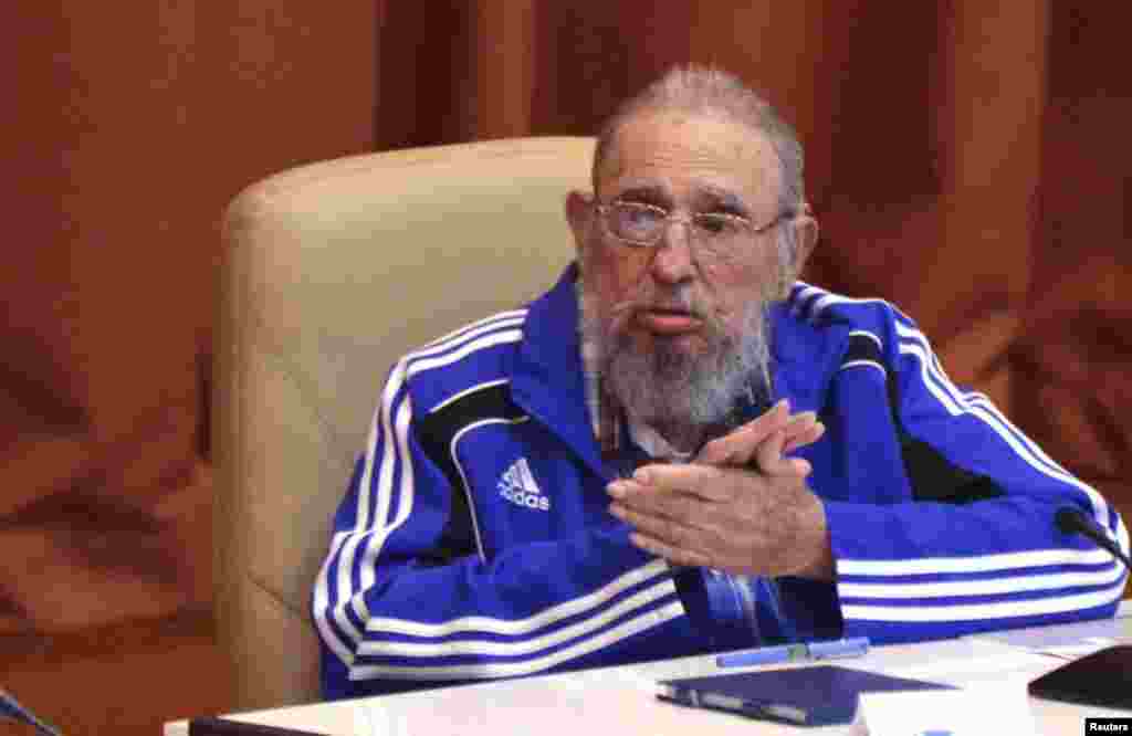 A frail-looking Fidel Castro at the Cuban Communist Party congress in Havana earlier this year.