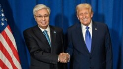 Президент Казахстана Касым-Жомарт Токаев и президент США Дональд Трамп. Фото с аккаунта в Telegram'е пресс-секретаря Токаева Руслана Желдибая