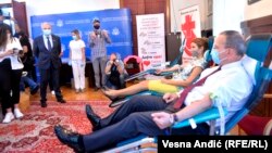 Akcija dobrovoljnog davanja krvi u Beogradu povodom 20. godišnjice od terorističkih napada na SAD, Beograd, 10. septembar 2021.
