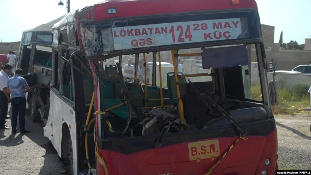 Azerbaijan -- Train and bus crash in Baku. Lokbatan, 31Aug2012