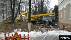 Аварыя на вуліцы Пушкіна.