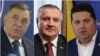 Bosnia and Herzegovina -- (L to R) president of Bosnian entity Republic of Srpska (RS) Milorad Dodik, PM of RS Radovan Višković, and president of the parliament of RS Nenad Stevandić, undated.