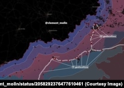 Карта украинских «мидл-страйков», верифицированных на 24 мая французским аналитиком Клеманом Моленом