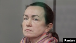 Russian-American journalist for Radio Free Europe/Radio Liberty (RFE/RL) Alsu Kurmasheva attends a court hearing in Kazan, Russia, on December 1. She has been in Russian custody since October 18.
