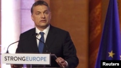 Hungary -- Prime Minister Viktor Orban makes a speech during a ceremony in the Cupola Hall of the Parliament in Budapest, 06Jan2011