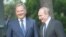 Russian President Vladimir Putin (right) and Finnish President Sauli Niinisto meet outside of Kultaranta castle in Naantali, Finland, on July 1.