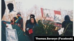 Під час акції протесту «Україна без Кучми», 2000 рік