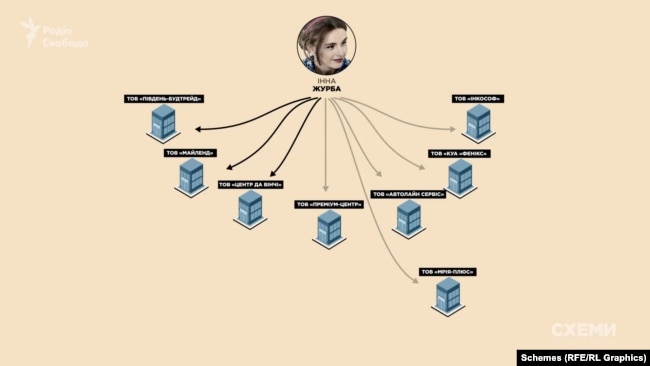 Журба співволодіє кількома компаніями і ще в кількох була власницею раніше: так, до квітня 2020-го вона мала третину статутного капіталу у компанії «Мрія-плюс»