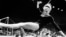 Czech athlete Vera Caslavska celebrates one of her triumphs at the 1968 Olympic Games in Mexico. She is still the only gymnast to have won Olympic gold medals in every individual event. 