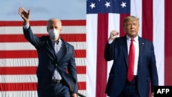 Presidenti amerikan, Joe Biden, dhe ish-presidenti Donald Trump. Ata kanë garuar kundër njëri-tjetrit në zgjedhjet e vitit 2020.