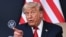 US President Donald Trump speaks during a bilateral meeting with Egypt's President on the sidelines of the G7 summit, in Evian, eastern France, on June 17.