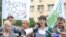 Protest novinara u Podgorici, foto: Savo Prelević