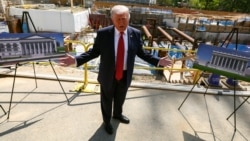 U..S. President Donald Trump speaks to the media at the site of ongoing construction of the planned White House ballroom in Washington, D.C., on May 19, 2026.