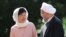 South Korean President Park Geun-hye (left) and Iranian President Hassan Rohani said they aim to triple their trade to $18 billion a year.