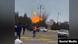 Момент взрыва — кадр из видео, опубликованного в соцсетях