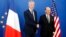 French Economy Minister Bruno Le Maire (left) welcomes U.S. Commerce Secretary Wilbur Ross prior to their meeting in Paris on May 31.