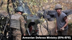 Армянские солдаты в зоне конфликта