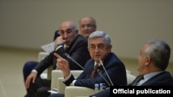 Serzh Sarkisian Dilicanda konfransda, dekabr, 2017-ci il