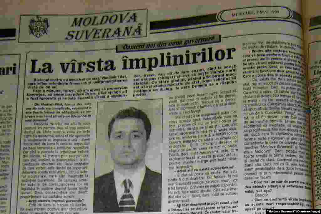 &quot;Moldova Suverană&quot;, 5 mai 1999, ministrul de stat Vladimir Filat