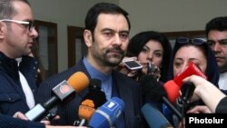 Armenia -- Iran's Ambassador to Armenia Seyyed Kazem Sajjad talks to reporters in Yerevan, 18Feb2016.