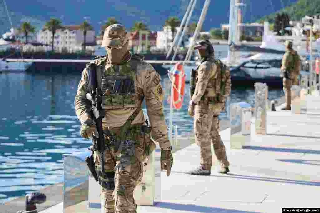 Pripadnici crnogorskih specijalnih snaga u Porto Montenegro u Tivtu 4. juna