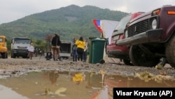 În localitatea Jarinje, din Kosovo, de la granița cu Serbia, 28 septembrie, 2021
