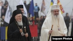 Patriarhul Daniel și Patriarhul ecumenic Bartolomeu I al Constantinopolului, București, 25 noiembrie 2018