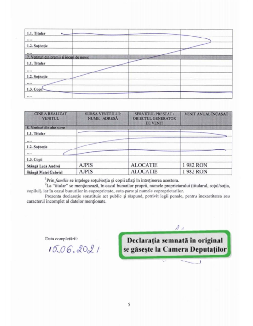 Declaratie de avere George Catalin Stanga