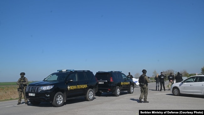 Vojna policija u blizini sela Velebit na severu Srbije, 5. april 2026.