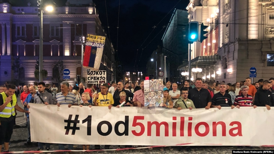 Protest "Jedan od pet miliona" u Beogradu, septembar 2019. godine 